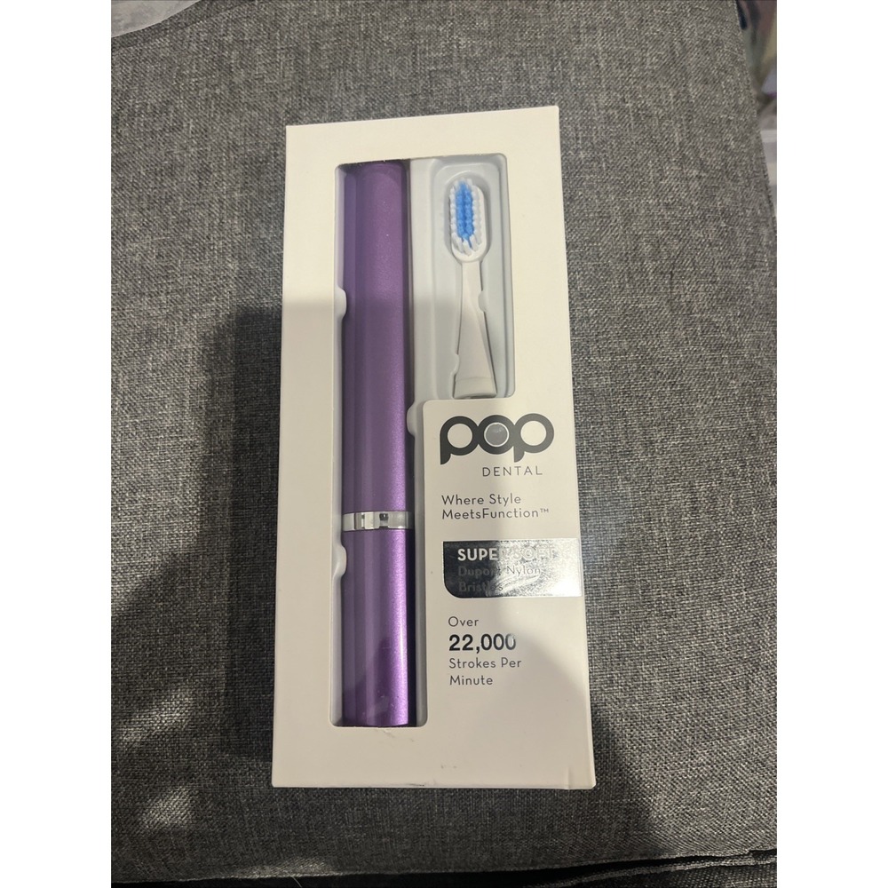 POP SONIC Go Sonic Portable Toothbrush Super Soft 2 Speeds Purple